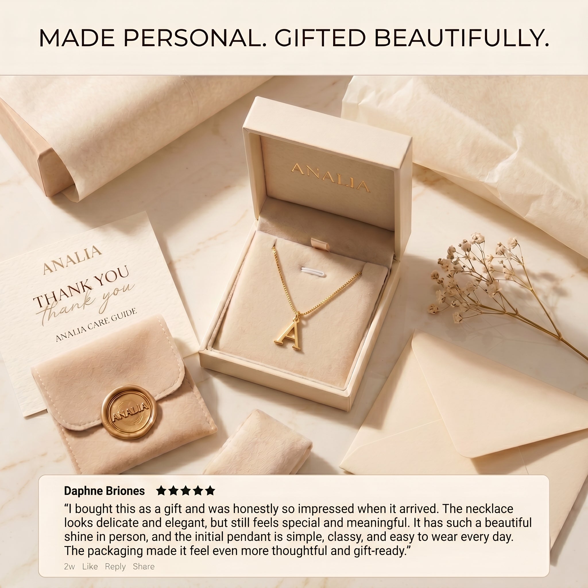 Gold Initial Dainty Letters Necklace