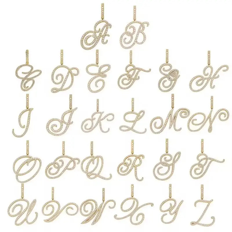 Nova Rose Custom Script Initial Necklace | Initial Necklace Pendant Jewelry
