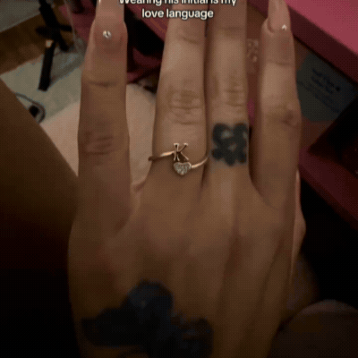 Heart Shaped Alphabet Design Ring, Adjustable Stackable