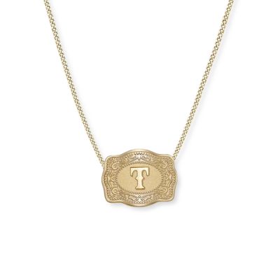 Mini Belt Buckle Necklace (Initial)