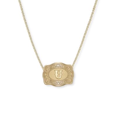 Mini Belt Buckle Necklace (Initial)