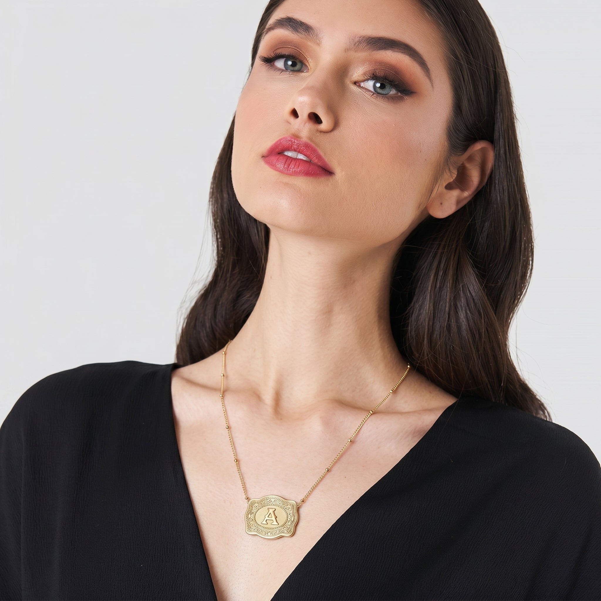 Mini Belt Buckle Necklace (Initial)