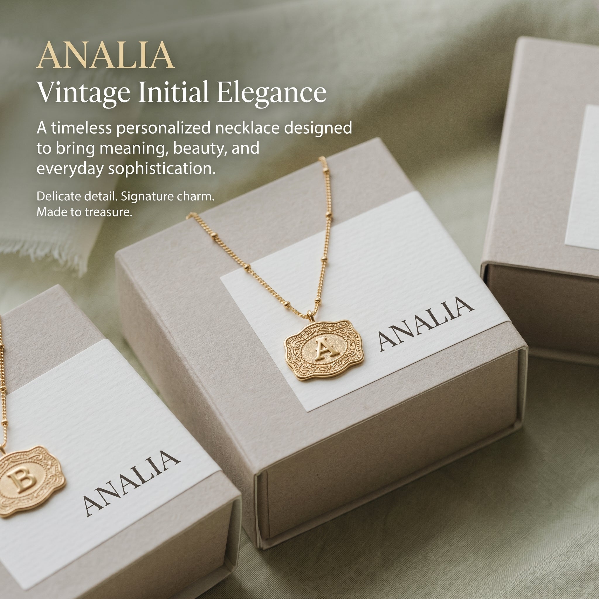 Mini Belt Buckle Necklace (Initial)