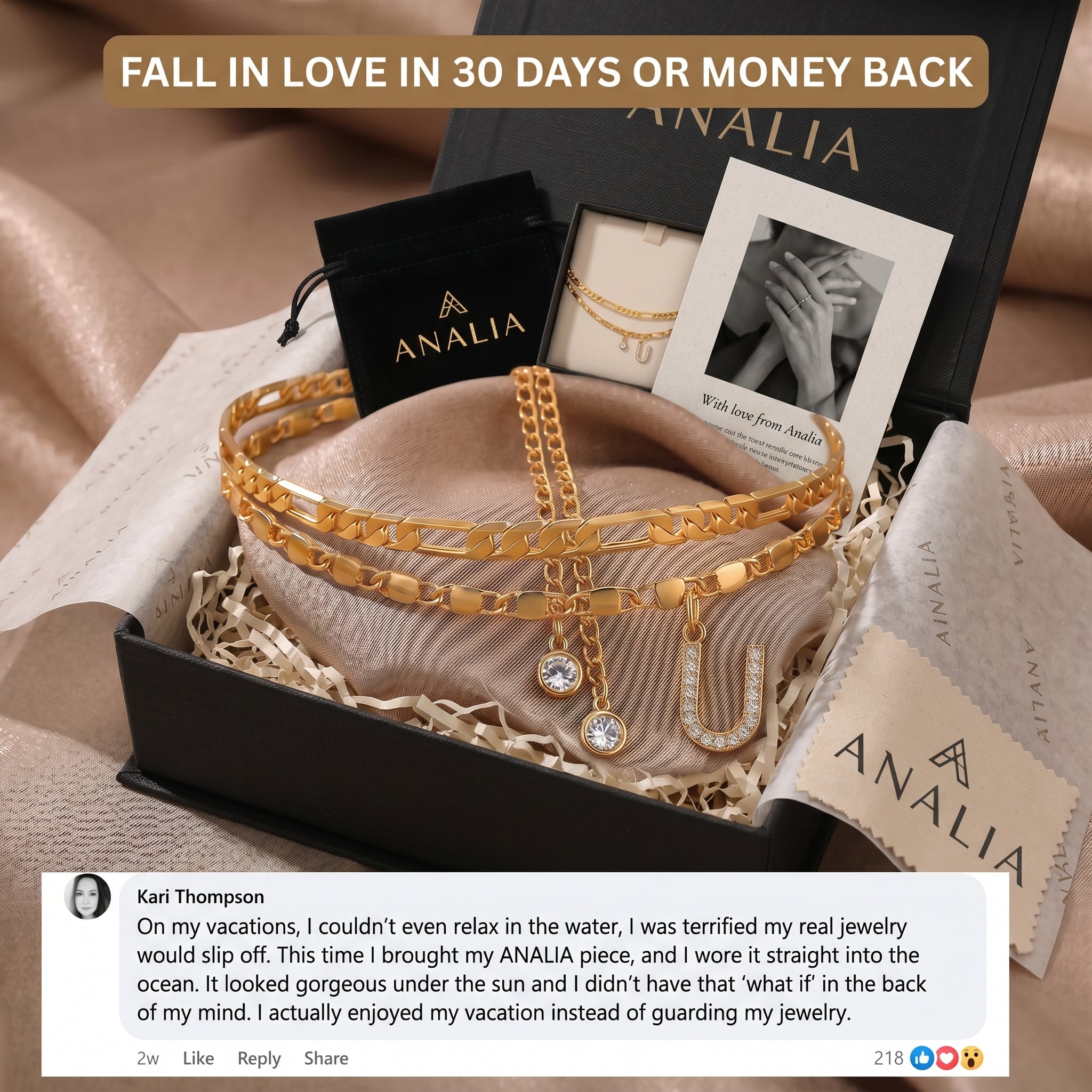 Gold Initial Anklet for Women