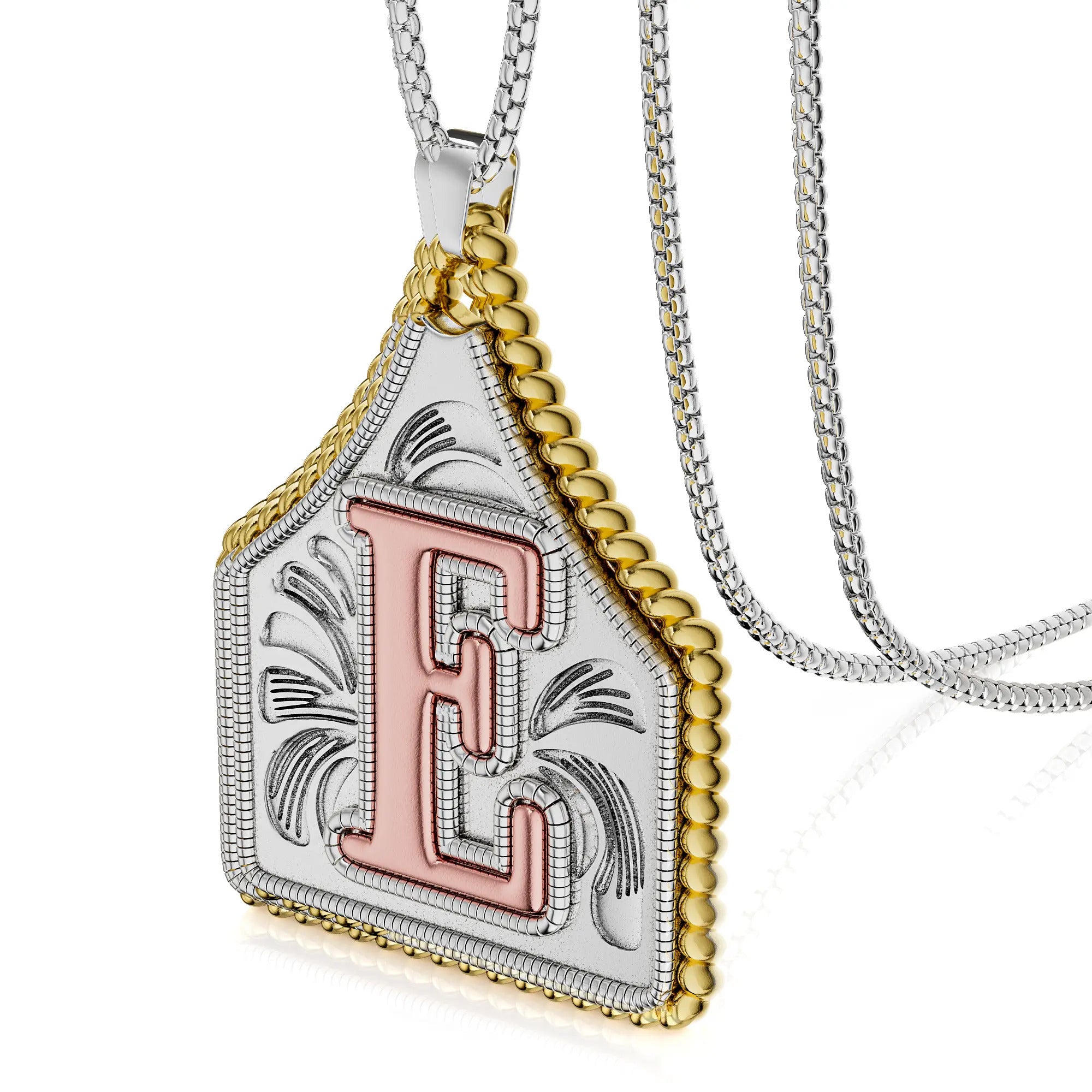 Box Chain 22inch Letter Pendant Necklace Initial Necklaces