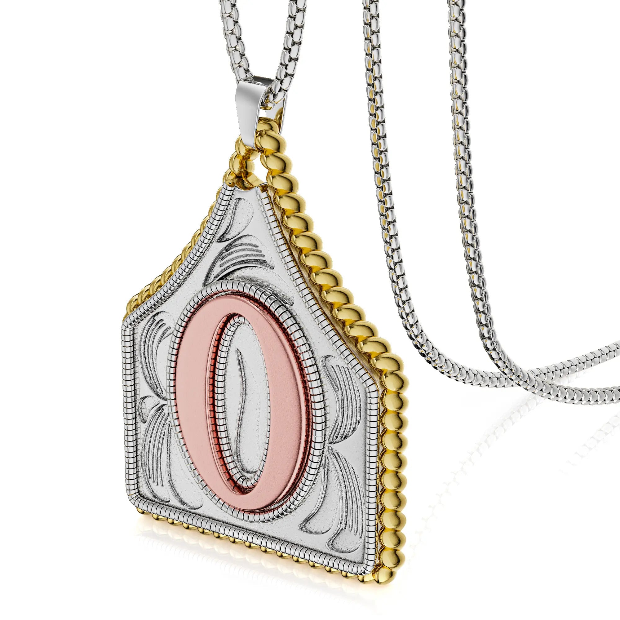 Box Chain 22inch Letter Pendant Necklace Initial Necklaces