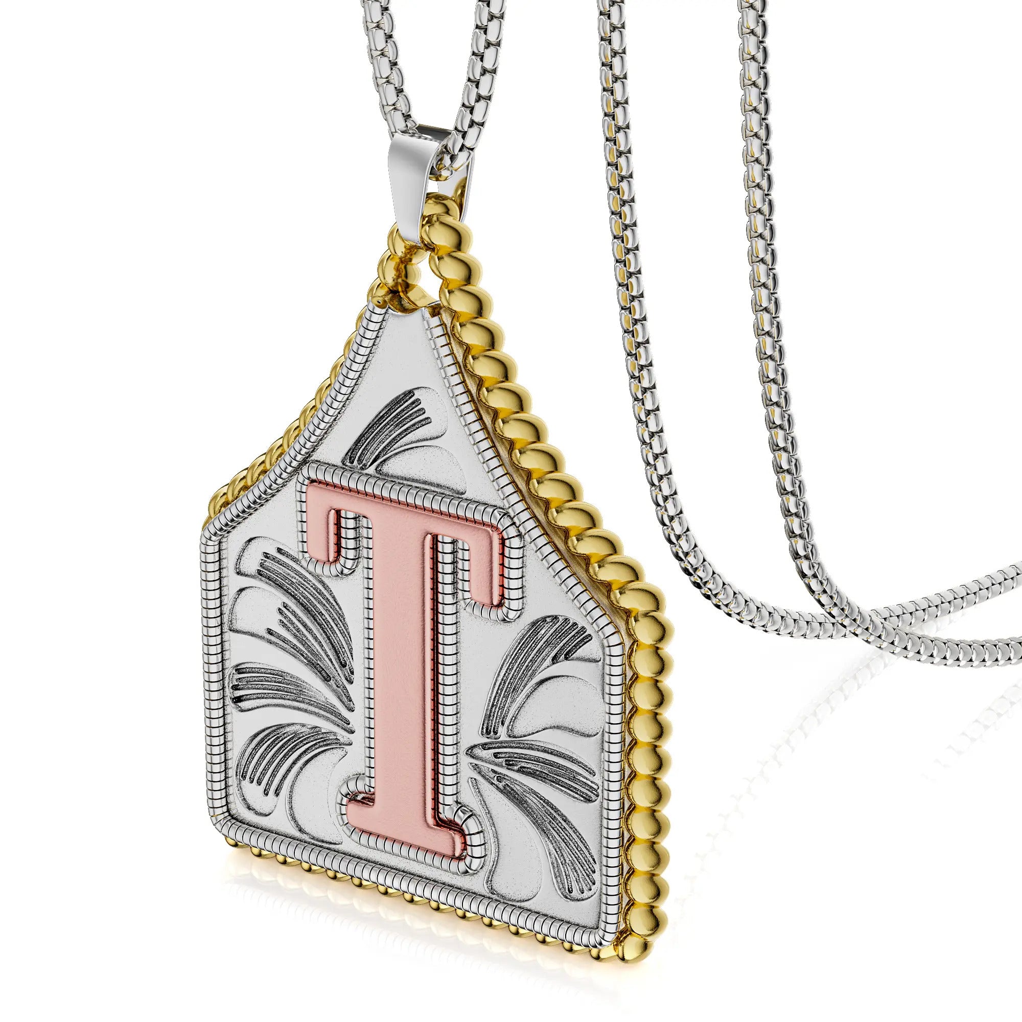 Box Chain 22inch Letter Pendant Necklace Initial Necklaces