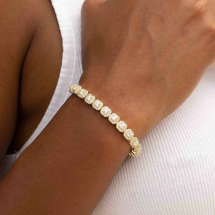 10MM CLUSTERED TENNIS BRACELET