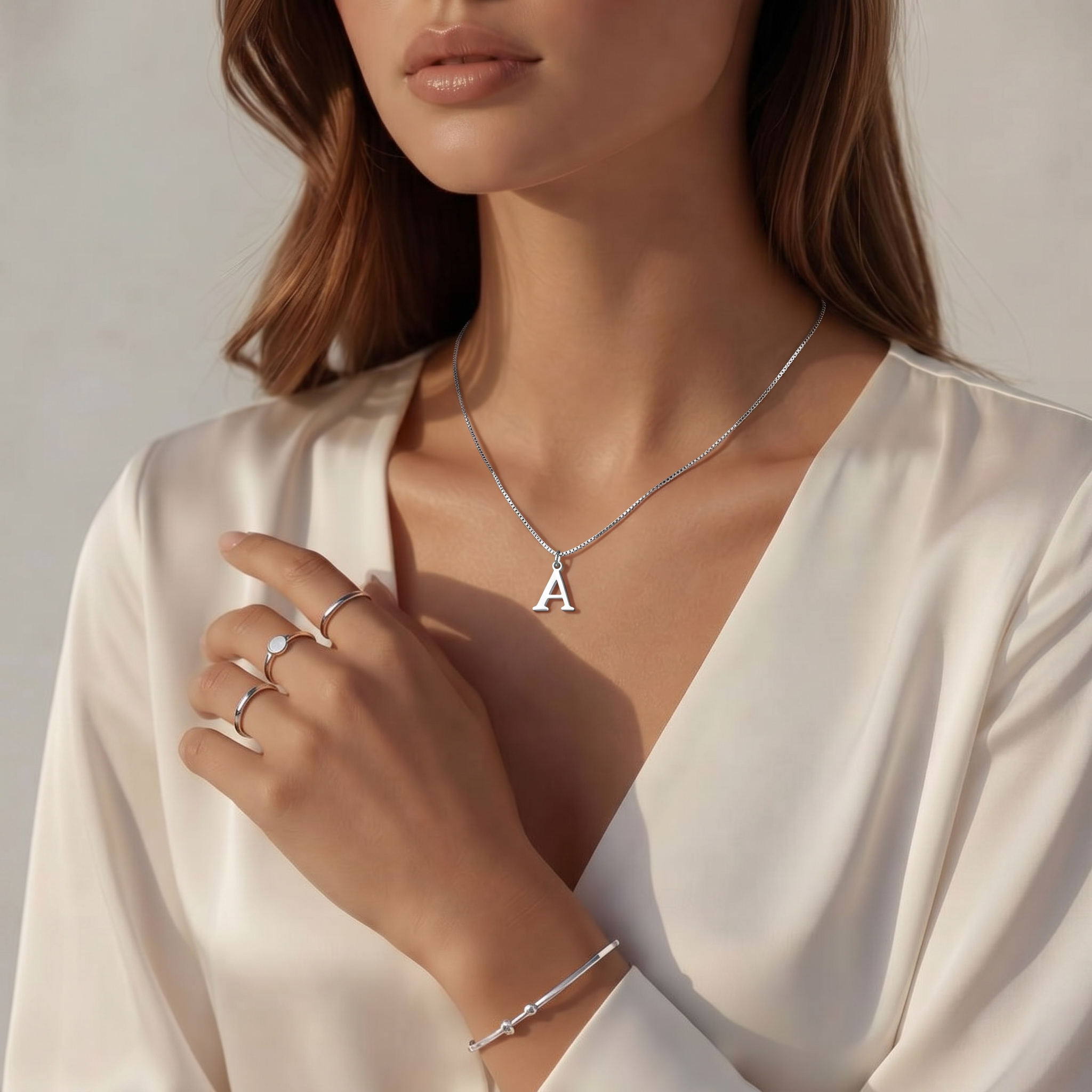 Gold Initial Dainty Letters Necklace