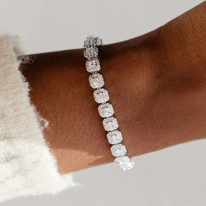 10MM CLUSTERED TENNIS BRACELET