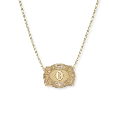 Mini Belt Buckle Necklace (Initial)