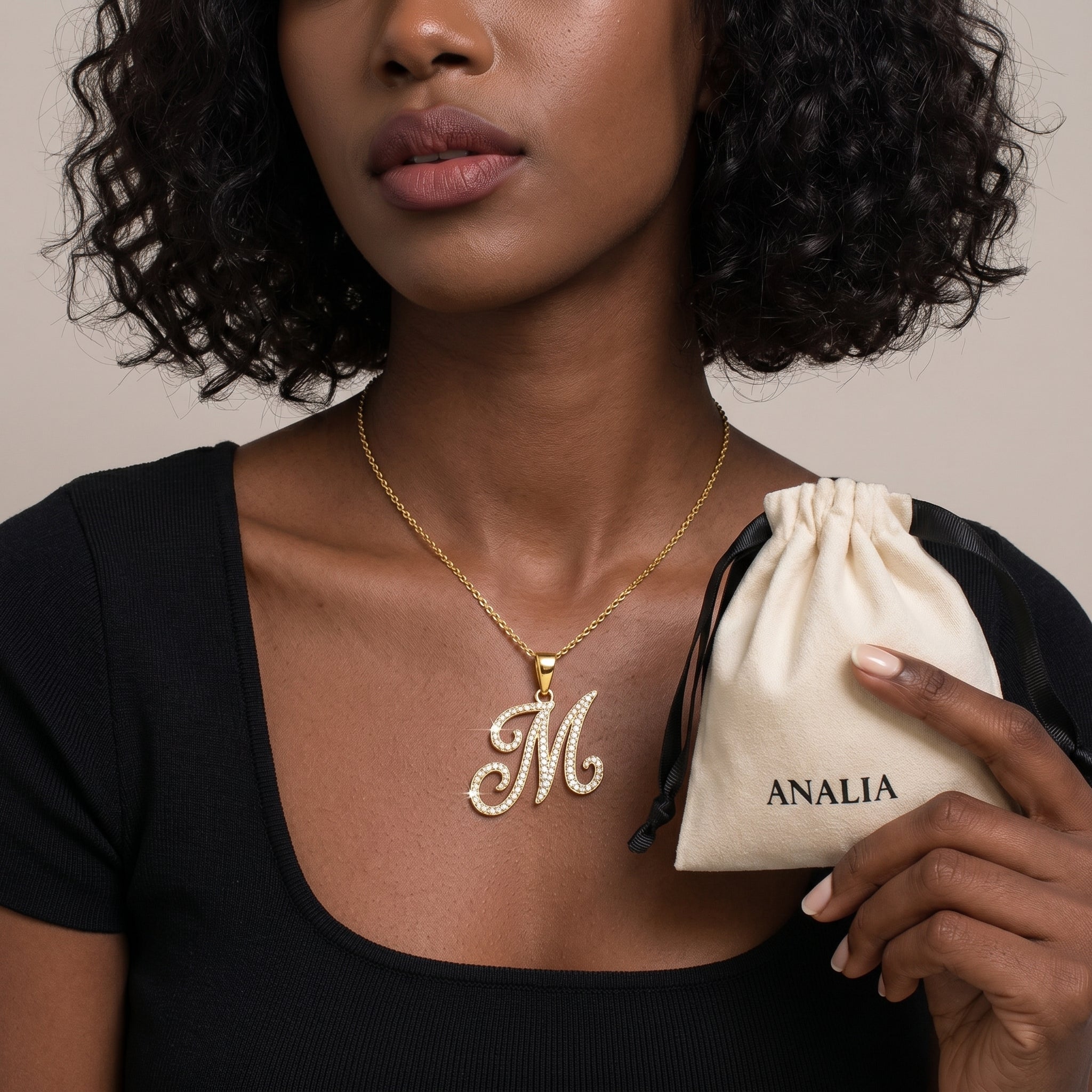 Nova Rose Custom Script Initial Necklace | Initial Necklace Pendant Jewelry