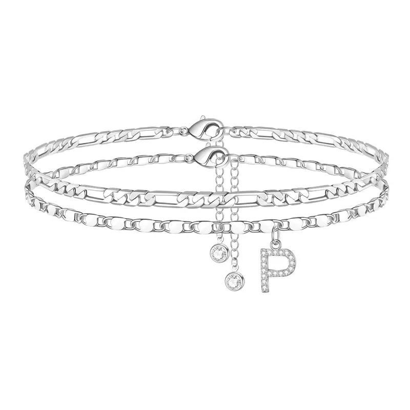 Gold Initial Anklet for Women