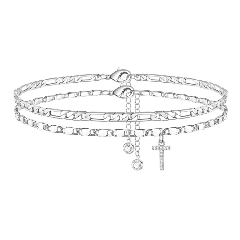 Gold Initial Anklet for Women