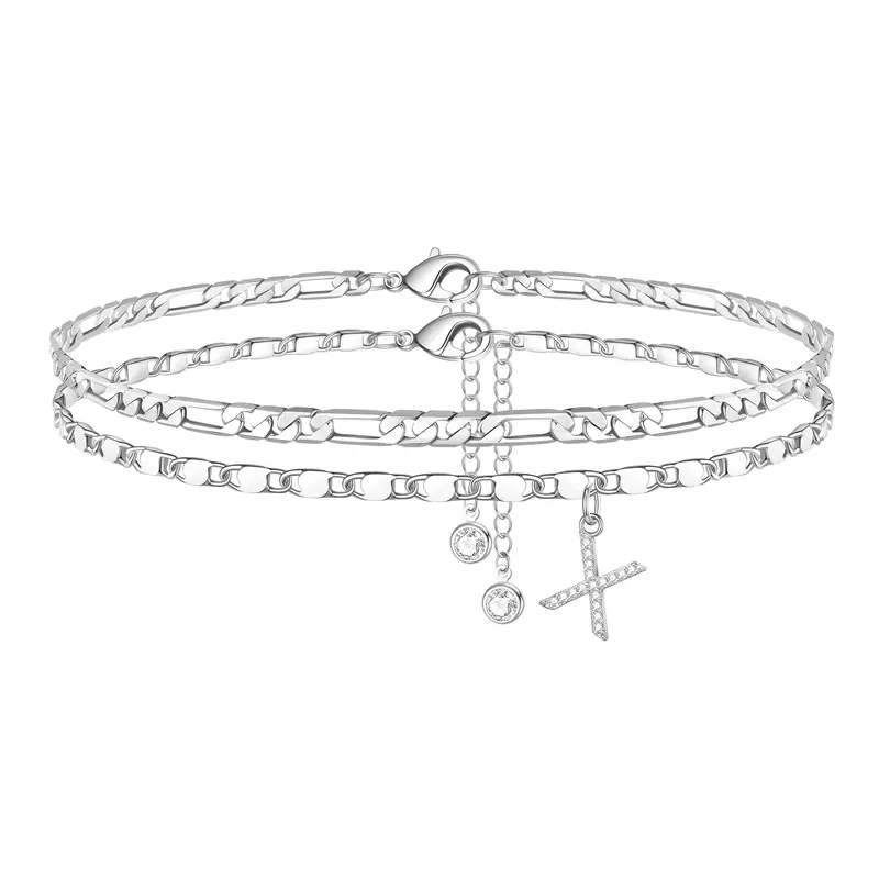 Gold Initial Anklet for Women