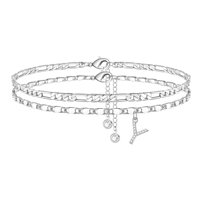 Gold Initial Anklet for Women