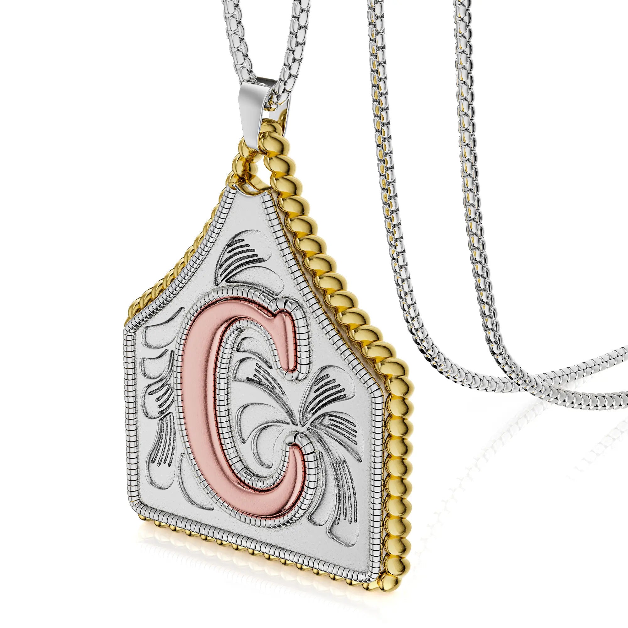 Box Chain 22inch Letter Pendant Necklace Initial Necklaces