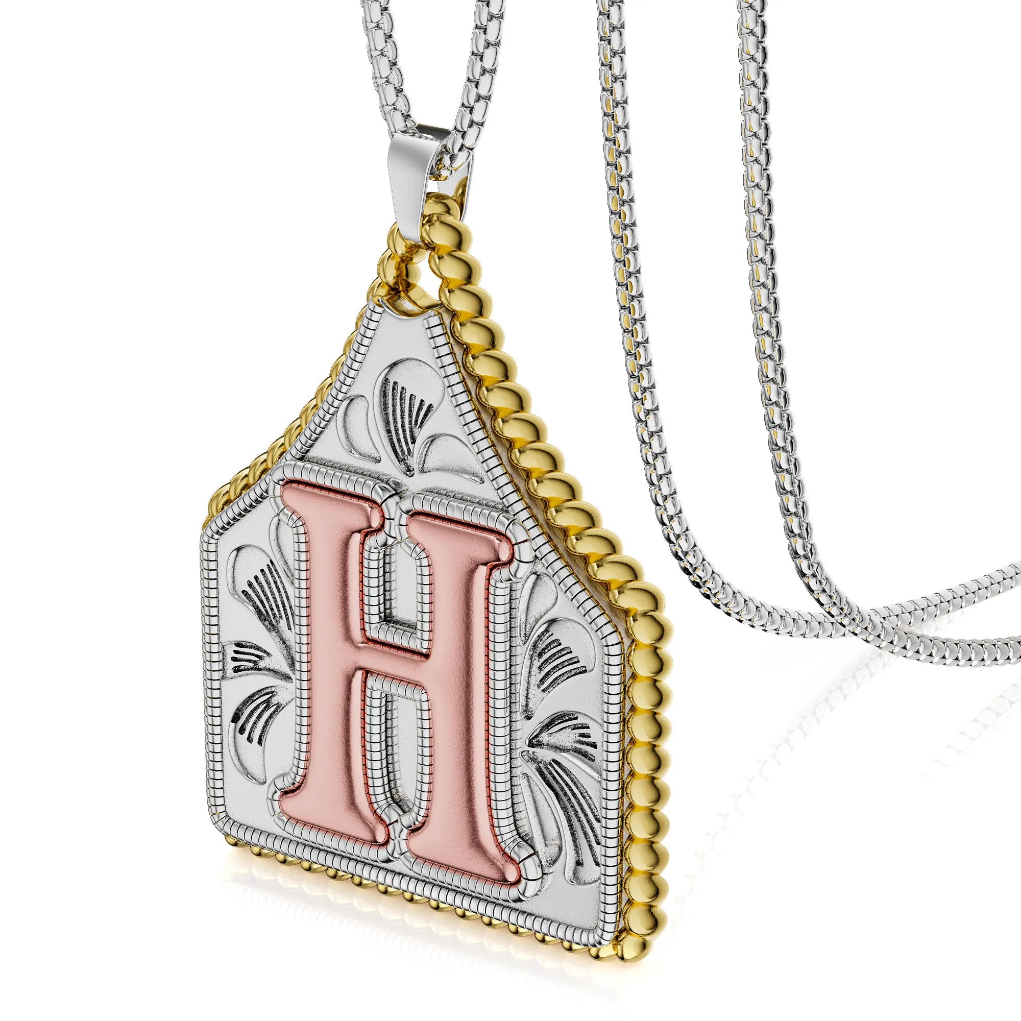 Box Chain 22inch Letter Pendant Necklace Initial Necklaces