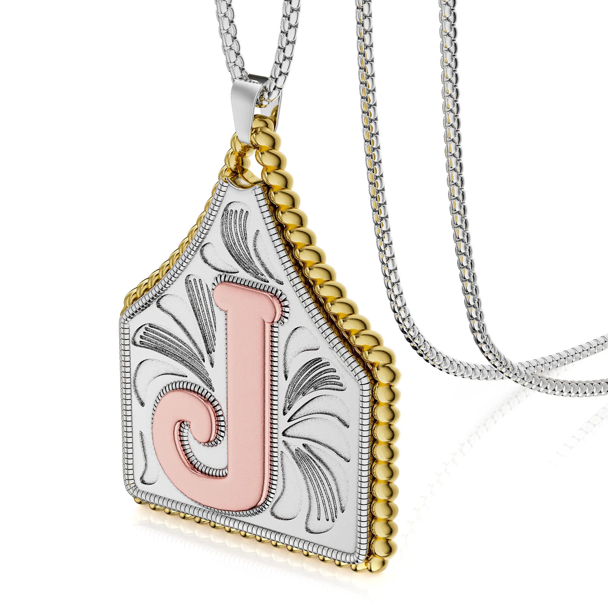 Box Chain 22inch Letter Pendant Necklace Initial Necklaces
