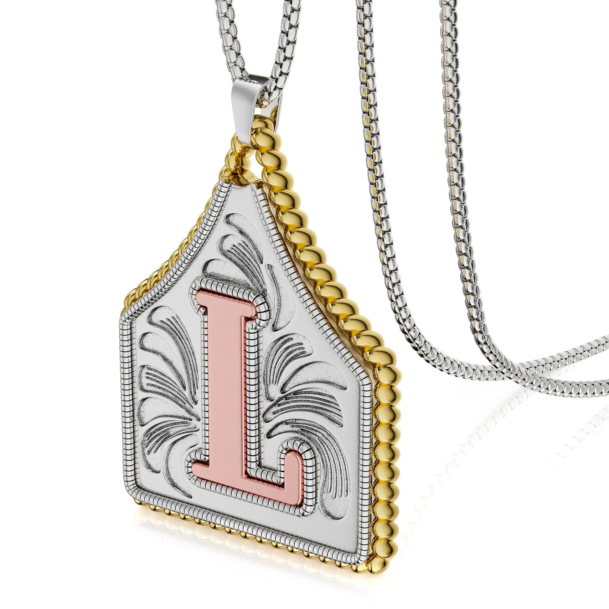 Box Chain 22inch Letter Pendant Necklace Initial Necklaces