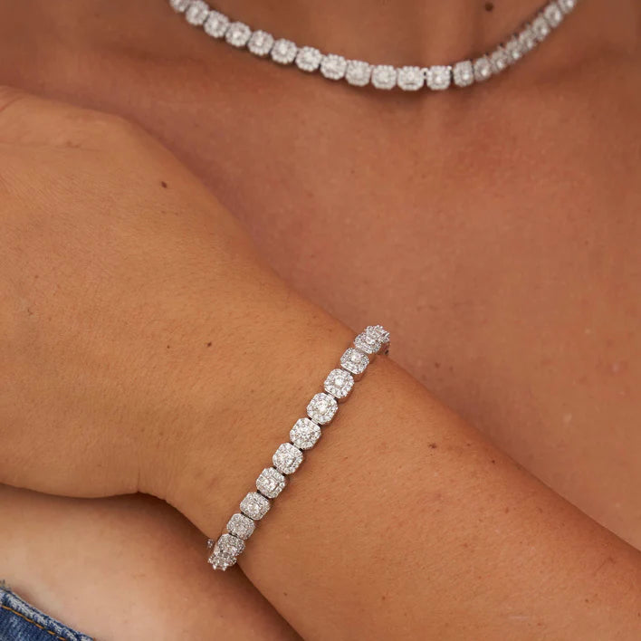 10MM CLUSTERED TENNIS BRACELET