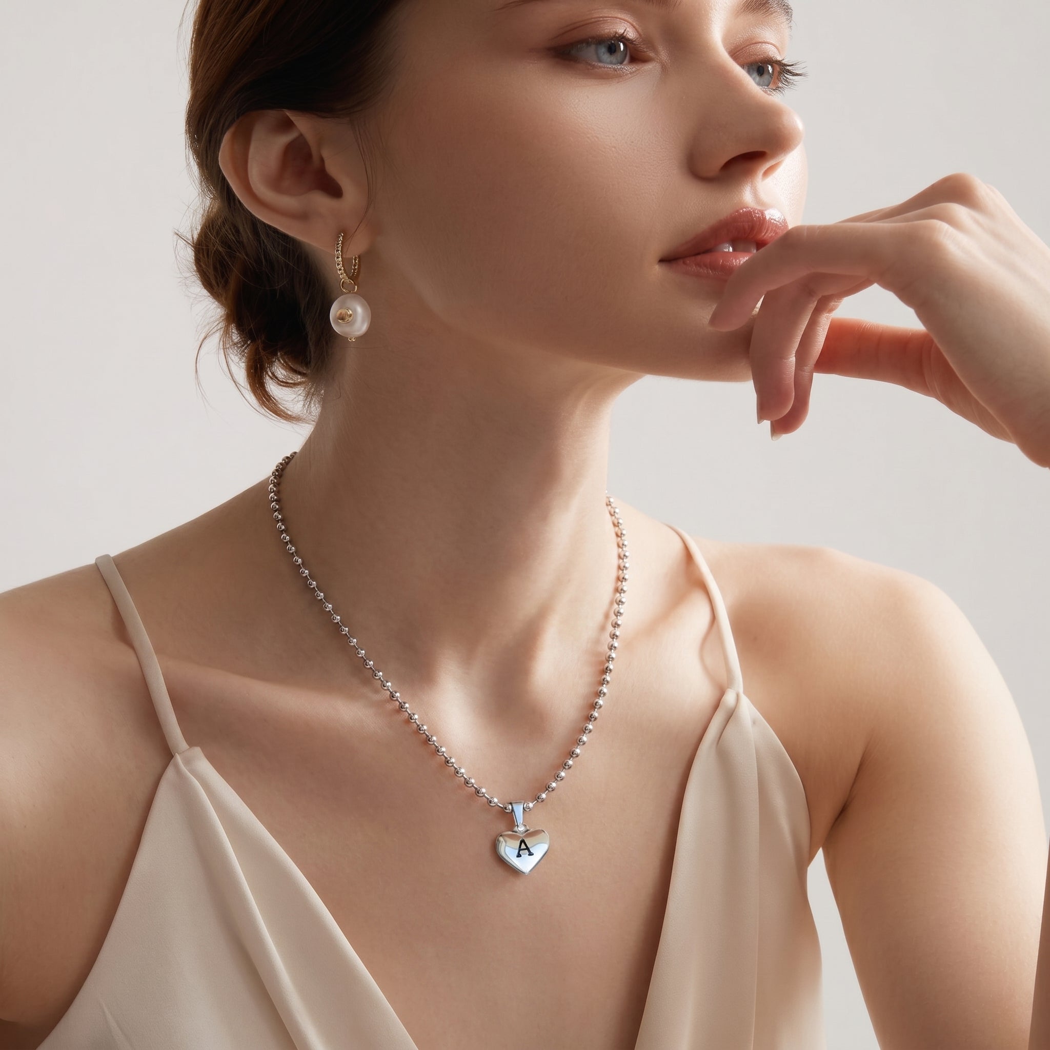 Shapes Initial Heart Necklace | Non-tarnishing Jewelry | Silver Stainless Steel and Gold