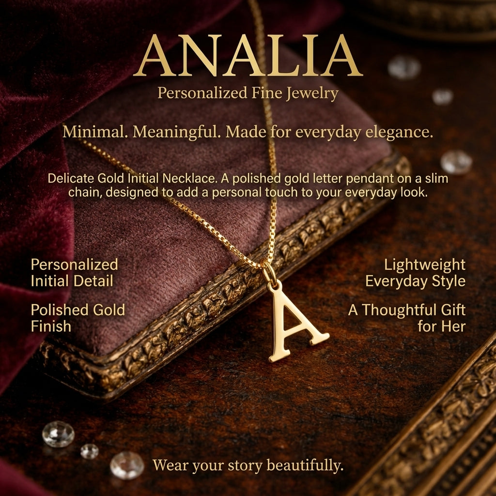 Gold Initial Dainty Letters Necklace